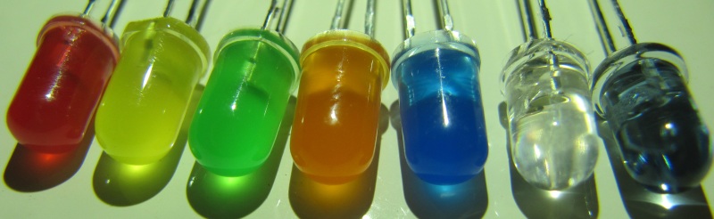 LED de 5mm : rouge, jaune, verte, orange, bleue, blanche et infrarouge