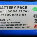 batterie lithium ion de 6000mAh/3.7V (22.2Wh)